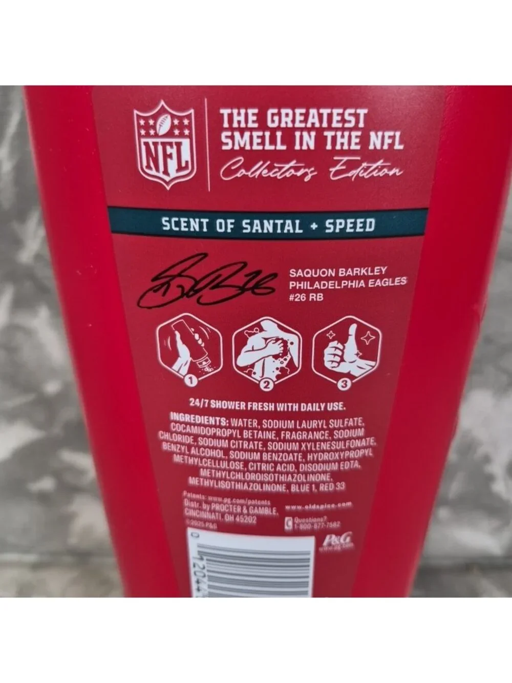Old Spice Body Wash Saquon Barkley Soar Collector Edition Santal+Speed 24 Oz